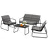 Gardeon 4PCS Outdoor Sofa Set Table and Chairs Cushion textilene Patio Furniture-Furniture > Outdoor > Outdoor Sofas & Lounge Sets-PEROZ Accessories