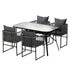 Gardeon 5PC Outdoor Dining Set Table and Chairs Patio Furniture Garden Bistro Set Black-Furniture > Dining > Dining Set-PEROZ Accessories