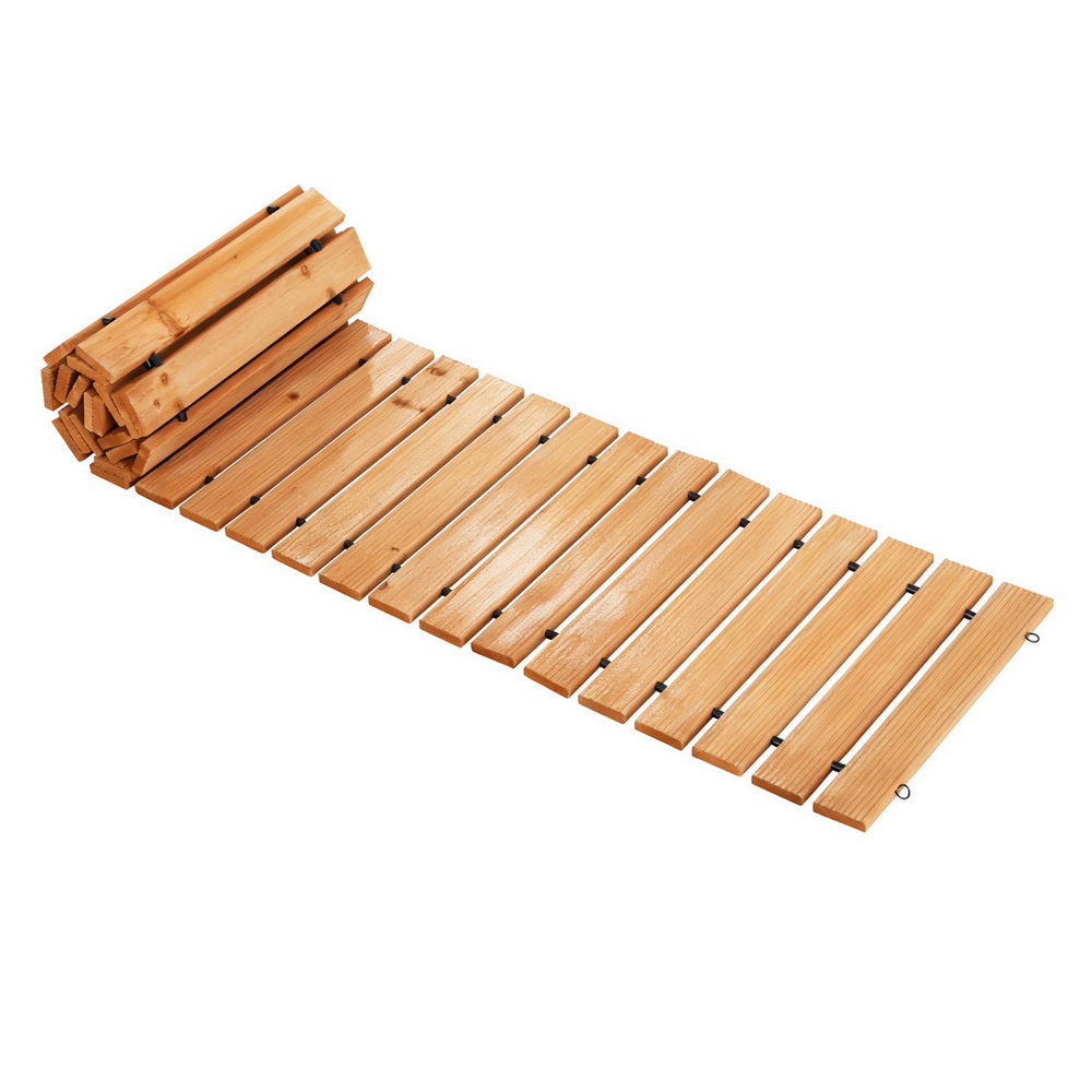 Gardeon 8FT Wooden Garden Pathway Roll-Out Straight Walkway Outdoor Backyard Brown-Home &amp; Garden > Decor > Garden Ornaments-PEROZ Accessories
