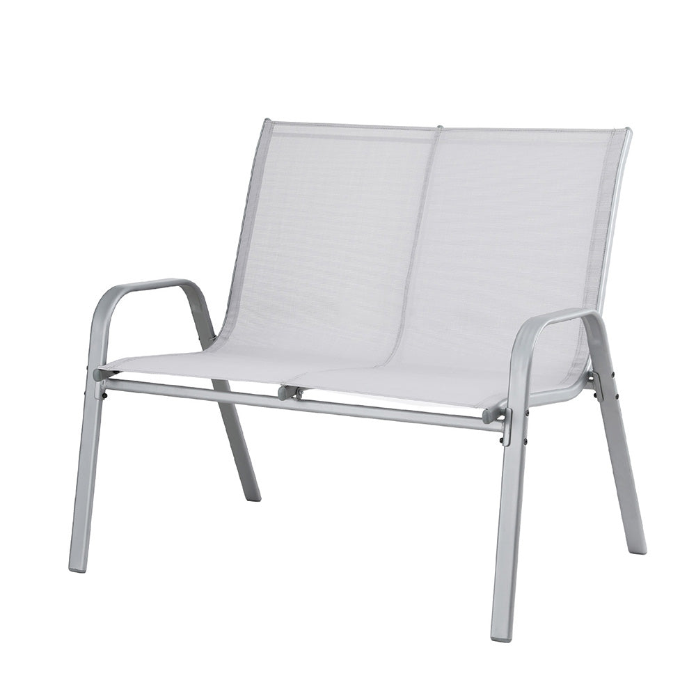 Gardeon Garden Bench Seat Steel Outdoor Patio Park Lounge Backyard Chair Grey-Furniture &gt; Outdoor &gt; Outdoor Chairs-PEROZ Accessories