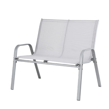 Gardeon Garden Bench Seat Steel Outdoor Patio Park Lounge Backyard Chair Grey-Furniture > Outdoor > Outdoor Chairs-PEROZ Accessories