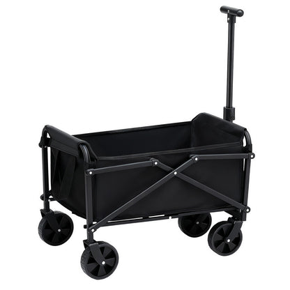 Gardeon Garden Cart Folding Trolley Camping Wagon Barrow Outdoor Beach Black-Home &amp; Garden &gt; Garden Tools &gt; Spreaders &amp; Wheelbarrows-PEROZ Accessories