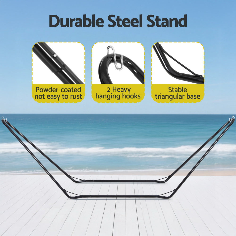 Gardeon Hammock Bed Stand Steel Frame Outdoor Garden-Home &amp; Garden > Hammocks > Hammocks &amp; Accessories-PEROZ Accessories