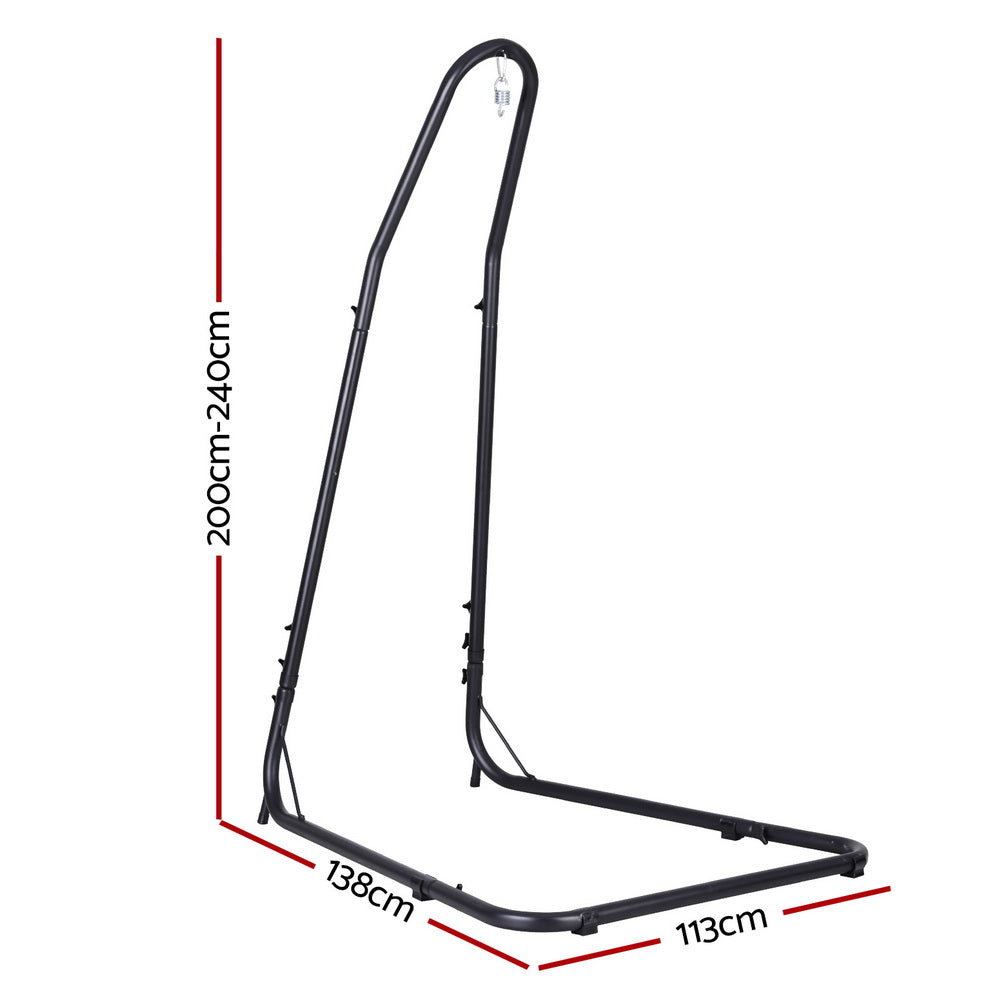 Gardeon Hammock Chair Stand Heavy Duty Steel Frame Black-Furniture &gt; Bar Stools &amp; Chairs &gt; Table &amp; Bar Stools-PEROZ Accessories