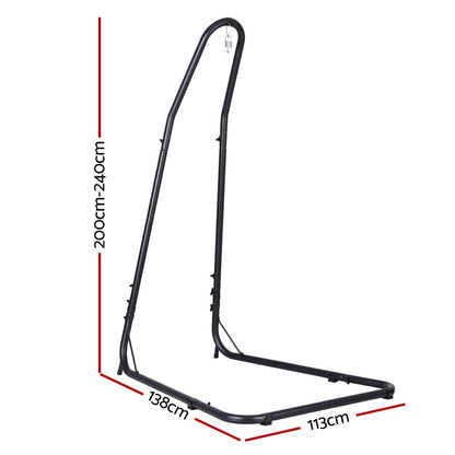 Gardeon Hammock Chair Stand Heavy Duty Steel Frame Black-Furniture > Bar Stools &amp; Chairs > Table &amp; Bar Stools-PEROZ Accessories