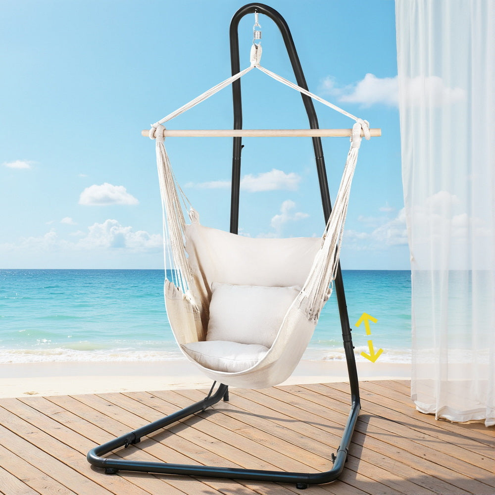 Gardeon Hammock Chair with Heavy Duty Steel Stand-Home &amp; Garden > Hammocks > Hammocks &amp; Accessories-PEROZ Accessories