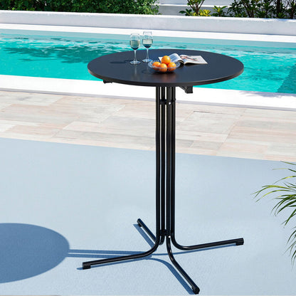 Gardeon Outdoor Bar Table Round Folding Desk Top 109cm Patio Furniture Black-Furniture &gt; Bar Stools &amp; Chairs &gt; Table &amp; Bar Stools-PEROZ Accessories