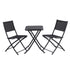 Gardeon Outdoor Bistro Set Folding Table and Chairs Patio Furniture Garden Steel Black-Furniture > Outdoor > Outdoor Sofas & Lounge Sets-PEROZ Accessories
