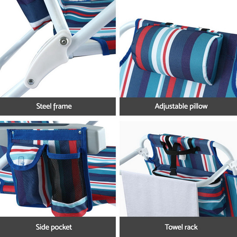 Gardeon Outdoor Chairs Beach Chair Backpack Cooler Storage Lightweight Fishing Blue-Furniture > Outdoor > Outdoor Sofas &amp; Lounge Sets-PEROZ Accessories