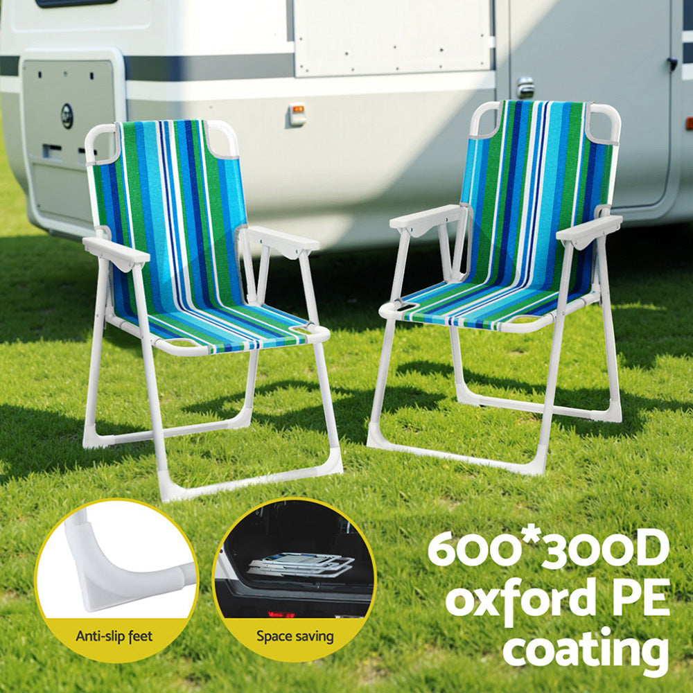 Gardeon Outdoor Chairs Folding Camping Chair Steel Portable Patio Furniture-Furniture &gt; Outdoor &gt; Outdoor Chairs-PEROZ Accessories