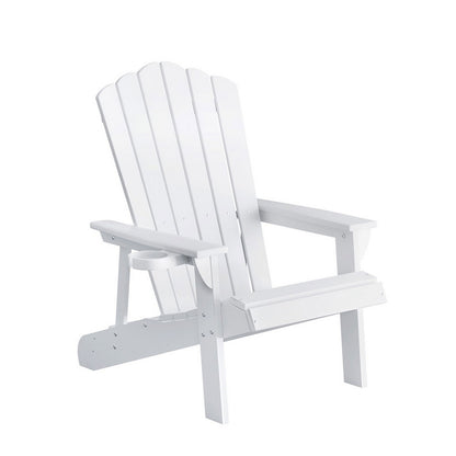Gardeon Outdoor Chairs HDPE Adirondack Beach Chair Sun Lounge Patio Furniture Garden white-Furniture &gt; Outdoor &gt; Outdoor Chairs-PEROZ Accessories