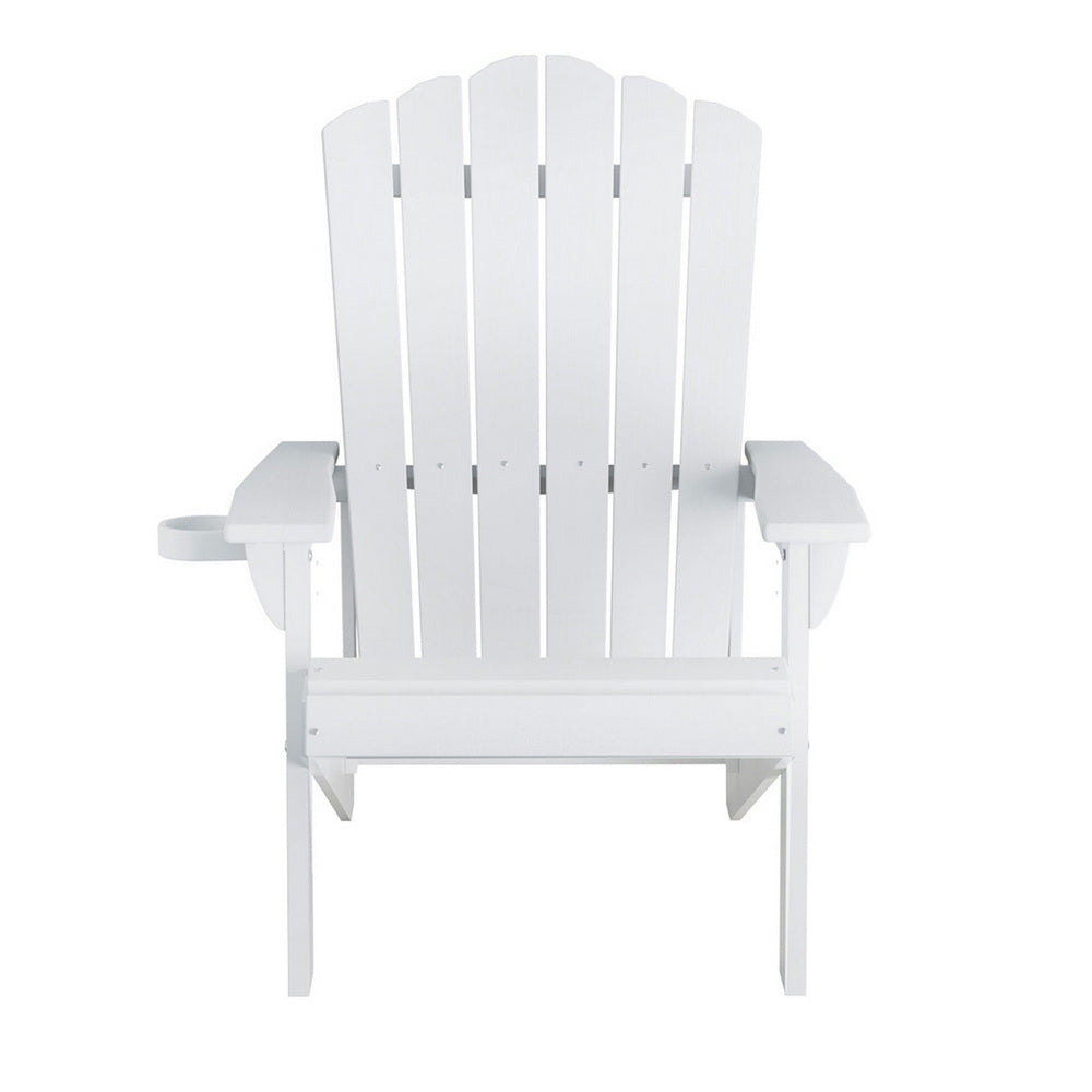 Gardeon Outdoor Chairs HDPE Adirondack Beach Chair Sun Lounge Patio Furniture Garden white-Furniture &gt; Outdoor &gt; Outdoor Chairs-PEROZ Accessories