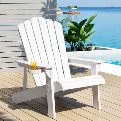 Gardeon Outdoor Chairs HDPE Adirondack Beach Chair Sun Lounge Patio Furniture Garden white-Furniture &gt; Outdoor &gt; Outdoor Chairs-PEROZ Accessories