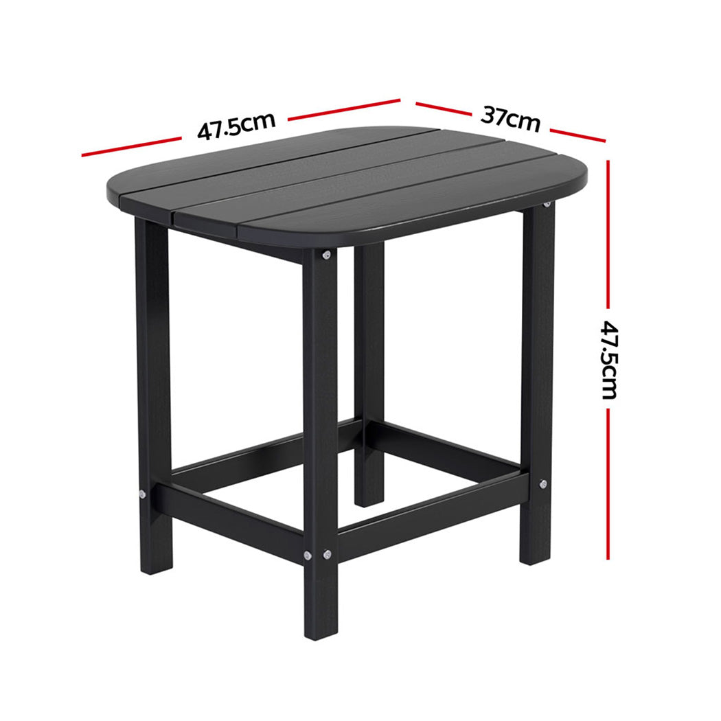 Gardeon Outdoor Coffee Side Table HDPE Desk Patio Furniture Camping Garden Black-Furniture &gt; Outdoor &gt; Outdoor Chairs-PEROZ Accessories
