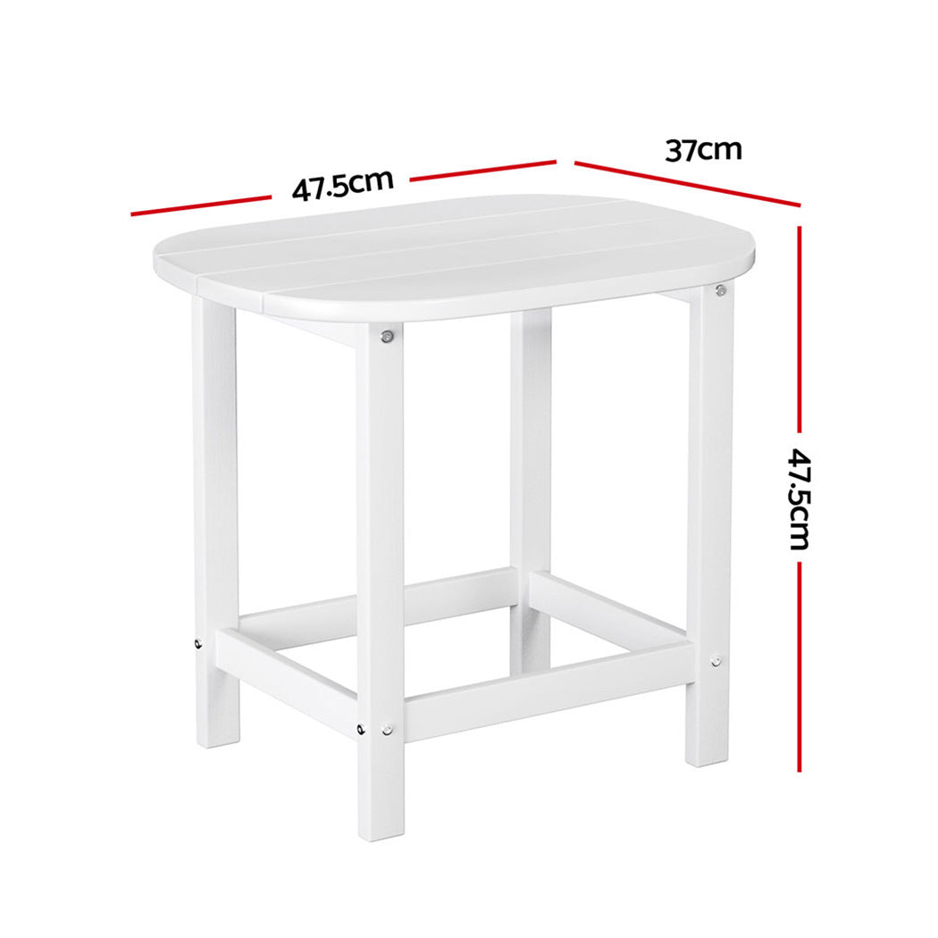 Gardeon Outdoor Coffee Side Table HDPE Desk Patio Furniture Camping Garden White-Furniture &gt; Outdoor &gt; Outdoor Chairs-PEROZ Accessories