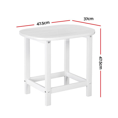 Gardeon Outdoor Coffee Side Table HDPE Desk Patio Furniture Camping Garden White-Furniture &gt; Outdoor &gt; Outdoor Chairs-PEROZ Accessories