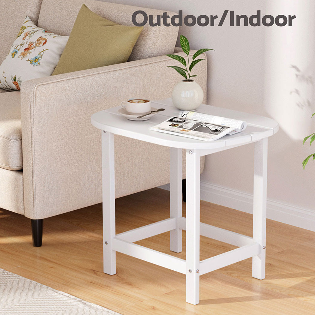 Gardeon Outdoor Coffee Side Table HDPE Desk Patio Furniture Camping Garden White-Furniture &gt; Outdoor &gt; Outdoor Chairs-PEROZ Accessories