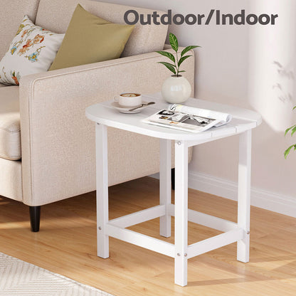 Gardeon Outdoor Coffee Side Table HDPE Desk Patio Furniture Camping Garden White-Furniture &gt; Outdoor &gt; Outdoor Chairs-PEROZ Accessories