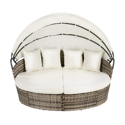 Gardeon Outdoor Day Bed Sun Lounge Setting Wicker Lounger Furniture Patio Beige Set of 3-Furniture > Sofas > Sofas &amp; Sofa Beds-PEROZ Accessories