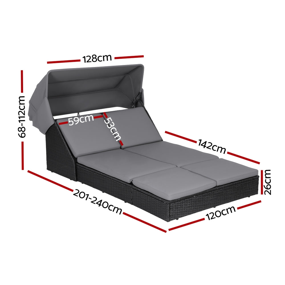 Gardeon Outdoor Day Bed Sun Lounge Setting Wicker Lounger Patio Furniture-Furniture > Sofas > Sofas &amp; Sofa Beds-PEROZ Accessories