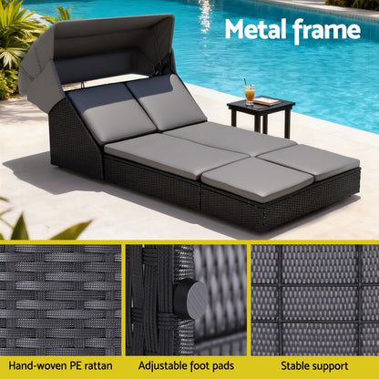 Gardeon Outdoor Day Bed Sun Lounge Setting Wicker Lounger Patio Furniture-Furniture > Sofas > Sofas &amp; Sofa Beds-PEROZ Accessories