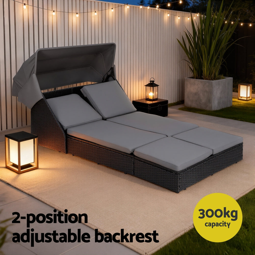 Gardeon Outdoor Day Bed Sun Lounge Setting Wicker Lounger Patio Furniture-Furniture > Sofas > Sofas &amp; Sofa Beds-PEROZ Accessories