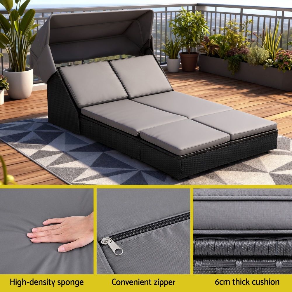 Gardeon Outdoor Day Bed Sun Lounge Setting Wicker Lounger Patio Furniture-Furniture > Sofas > Sofas &amp; Sofa Beds-PEROZ Accessories