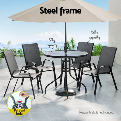 Gardeon Outdoor Dining Set Table and Chairs Patio Garden Furniture Bistro Set-Furniture &gt; Outdoor &gt; Outdoor Dining Sets-PEROZ Accessories