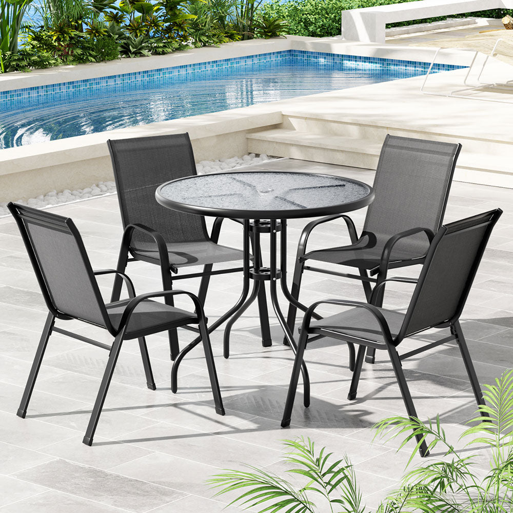 Gardeon Outdoor Dining Set Table and Chairs Patio Garden Furniture Bistro Set-Furniture &gt; Outdoor &gt; Outdoor Dining Sets-PEROZ Accessories