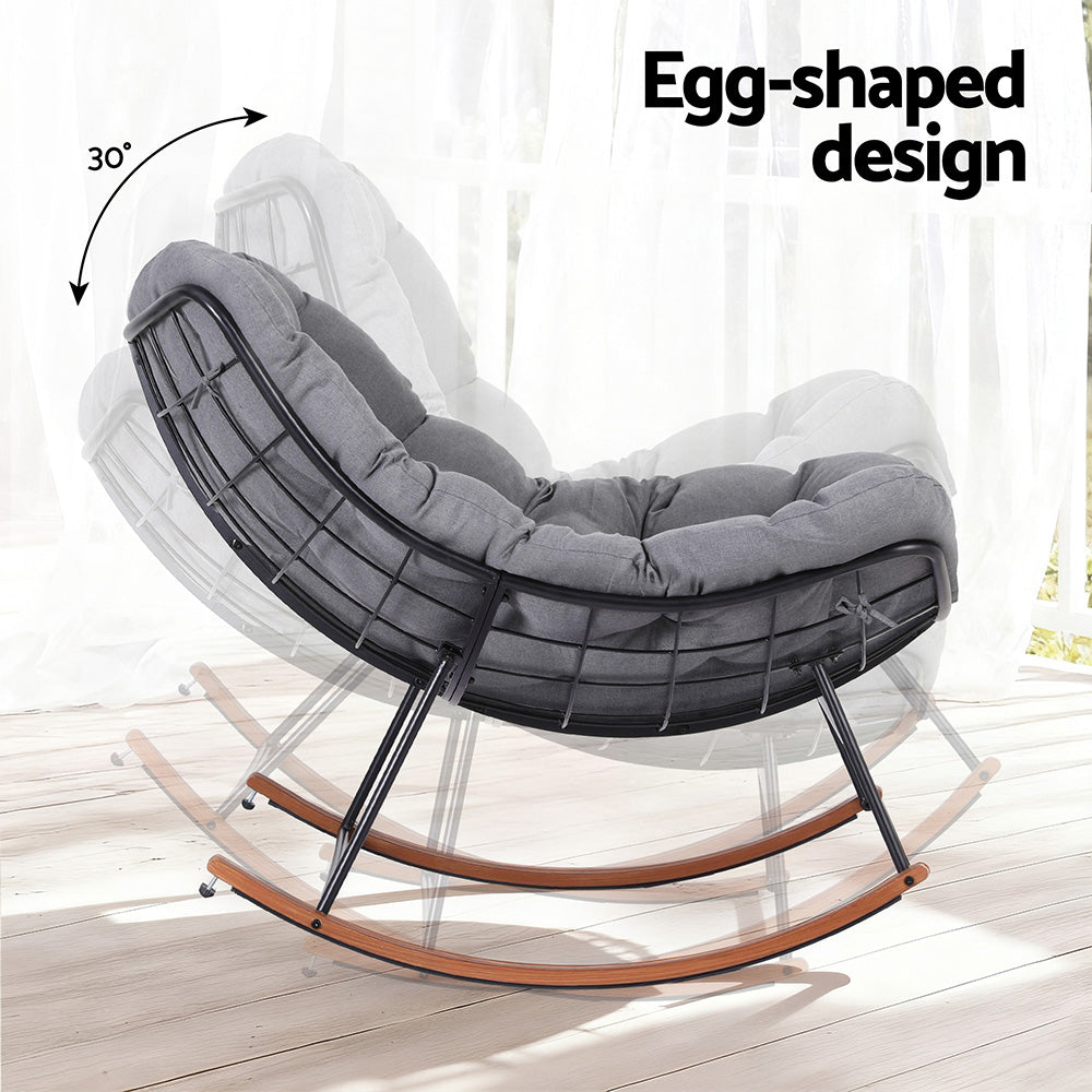 Gardeon Outdoor Rocking Chair Furniture Papasan Recliner Garden Patio Lounge Setting-Furniture > Outdoor > Outdoor Chairs-PEROZ Accessories