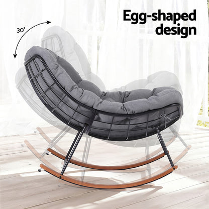 Gardeon Outdoor Rocking Chair Furniture Papasan Recliner Garden Patio Lounge Setting-Furniture > Outdoor > Outdoor Chairs-PEROZ Accessories