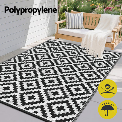 Gardeon Outdoor Rugs 120x180cm Large Carpet Reversible Area Mat PP Dual-Sided Patio Rug Cross-Home &amp; Garden &gt; Rugs &gt; Outdoor Rugs-PEROZ Accessories