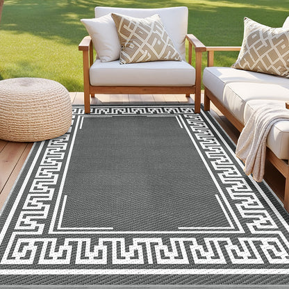 Gardeon Outdoor Rugs 152x244cm Large Carpet Reversible Area Mat PP Dual-Sided Patio Rug Greek Key-Home &amp; Garden &gt; Rugs &gt; Outdoor Rugs-PEROZ Accessories