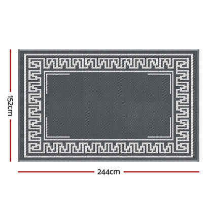 Gardeon Outdoor Rugs 152x244cm Large Carpet Reversible Area Mat PP Dual-Sided Patio Rug Greek Key-Home &amp; Garden &gt; Rugs &gt; Outdoor Rugs-PEROZ Accessories