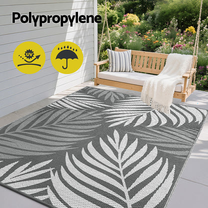 Gardeon Outdoor Rugs 152x244cm Large Carpet Reversible Area Mat PP Dual-Sided Patio Rug Leaf-Home &amp; Garden &gt; Rugs &gt; Outdoor Rugs-PEROZ Accessories
