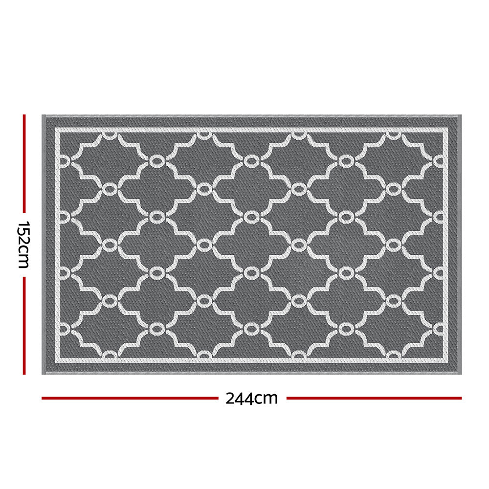 Gardeon Outdoor Rugs 152x244cm Large Carpet Reversible Area Mat PP Dual-Sided Patio Rug Maroc-Home &amp; Garden &gt; Rugs &gt; Outdoor Rugs-PEROZ Accessories