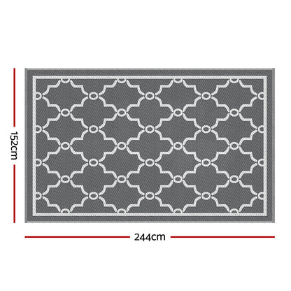 Gardeon Outdoor Rugs 152x244cm Large Carpet Reversible Area Mat PP Dual-Sided Patio Rug Maroc-Home &amp; Garden &gt; Rugs &gt; Outdoor Rugs-PEROZ Accessories