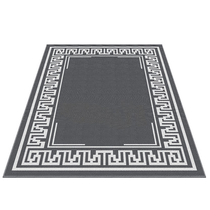 Gardeon Outdoor Rugs 274x366cm Large Carpet Reversible Area Mat PP Dual-Sided Patio Rug Greek Key-Home &amp; Garden &gt; Rugs &gt; Outdoor Rugs-PEROZ Accessories