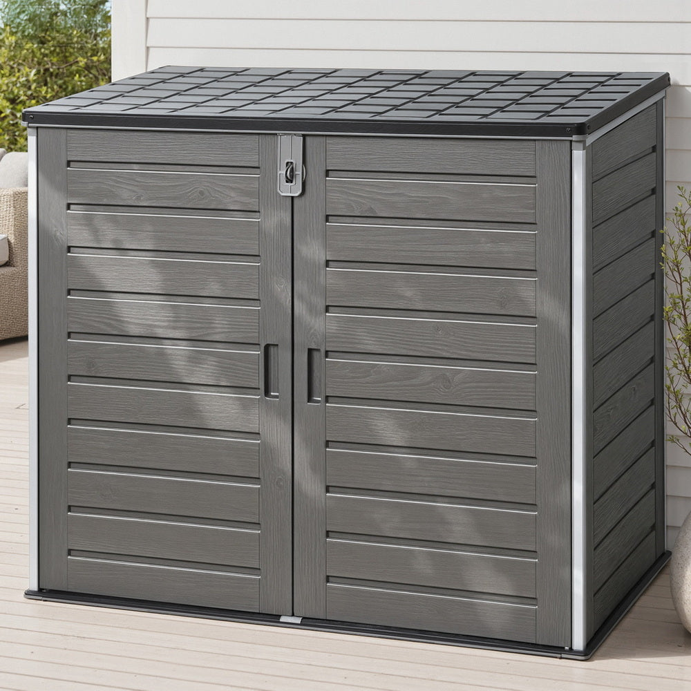 Gardeon Outdoor Storage Box 1170L Container Lockable Cabinet Tool Organizer Shed Grey-Furniture &gt; Outdoor &gt; Outdoor Storage Boxes-PEROZ Accessories