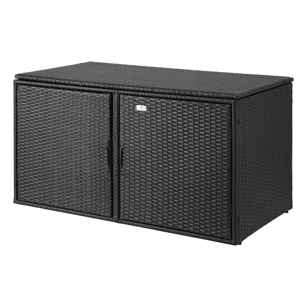 Gardeon Outdoor Storage Cabinet Box Deck Wicker Shelf Chest Garden Shed Tools Black-Furniture &gt; Outdoor &gt; Outdoor Storage Boxes-PEROZ Accessories