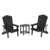 Gardeon Outdoor Table and Chairs HDPE Adirondack Beach Chair Sun Lounge Patio Furniture Garden Black-Furniture > Outdoor > Outdoor Chairs-PEROZ Accessories