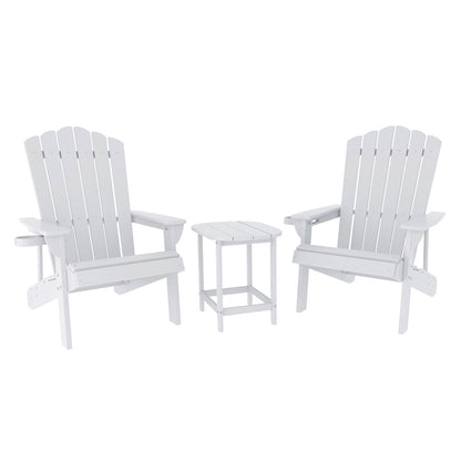Gardeon Outdoor Table and Chairs HDPE Adirondack Beach Chair Sun Lounge Patio Furniture Garden White-Furniture &gt; Outdoor &gt; Outdoor Chairs-PEROZ Accessories
