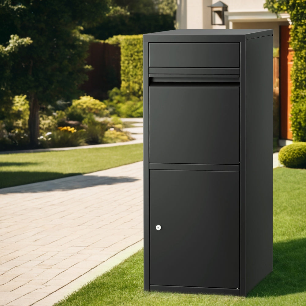 Gardeon Parcel Letterbox Drop Box Package Mailbox Black-Commercial > Packaging > Postage Satchels &amp; Boxes-PEROZ Accessories