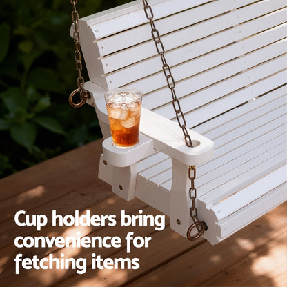 Gardeon Porch Outdoor Swing Chair With Cup Holder Wooden Furniture 2 Seater-Furniture &gt; Outdoor &gt; Outdoor Chairs-PEROZ Accessories