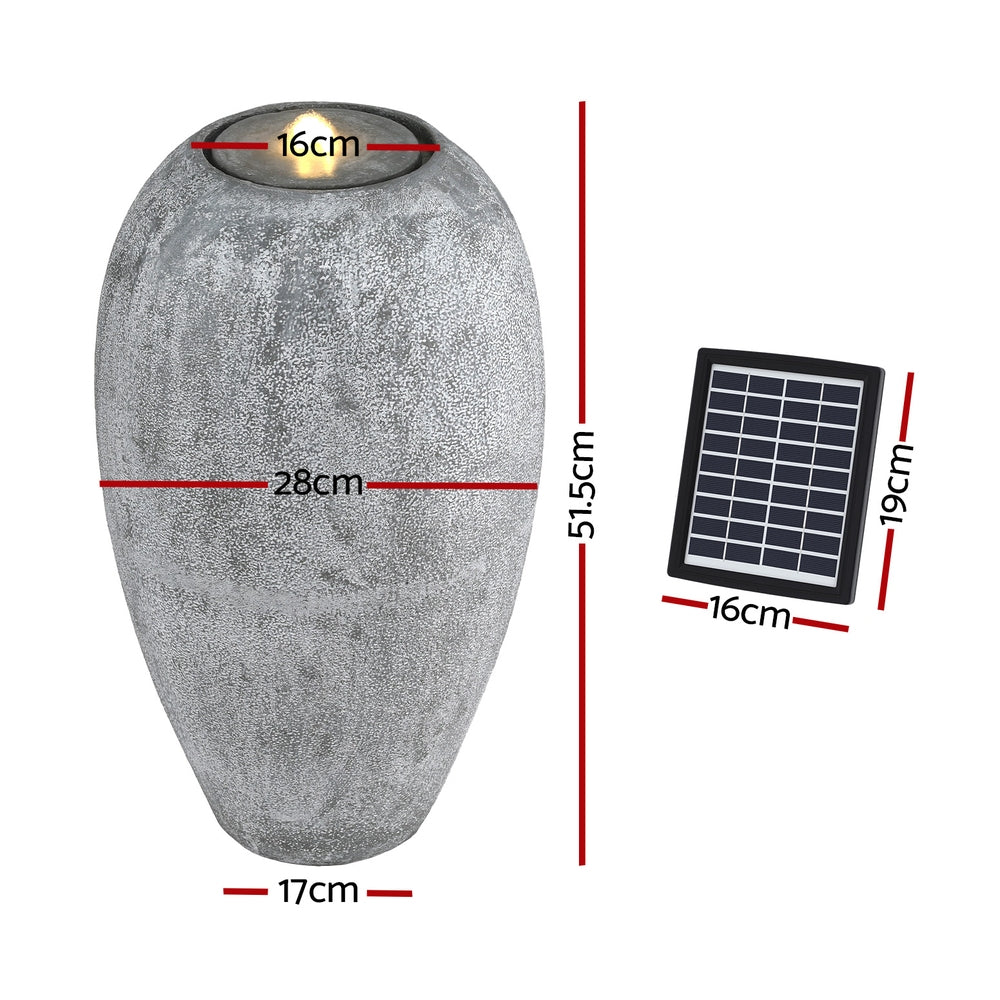 Gardeon Solar Fountain Water Feature Outdoor Fountain LED Lights Beige-Home &amp; Garden > Fountains > Fountain &amp; Ponds Accessories-PEROZ Accessories