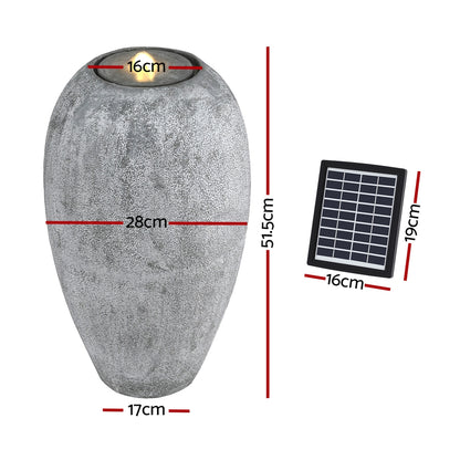 Gardeon Solar Fountain Water Feature Outdoor Fountain LED Lights Beige-Home &amp; Garden > Fountains > Fountain &amp; Ponds Accessories-PEROZ Accessories