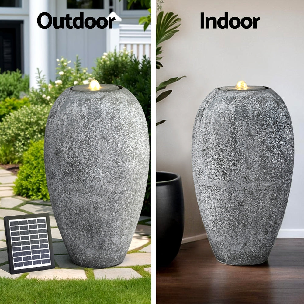 Gardeon Solar Fountain Water Feature Outdoor Fountain LED Lights Beige-Home &amp; Garden > Fountains > Fountain &amp; Ponds Accessories-PEROZ Accessories