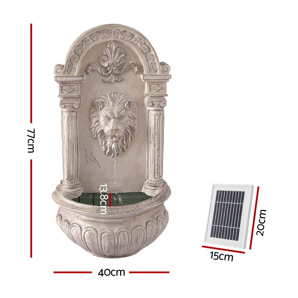 Gardeon Solar Fountain Water Feature Wall Mount Garden Fountains 77CM Beige-Home &amp; Garden &gt; Fountains &gt; Fountains &amp; Ponds-PEROZ Accessories