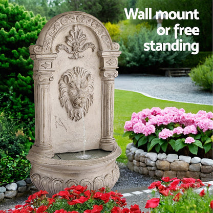 Gardeon Solar Fountain Water Feature Wall Mount Garden Fountains 77CM Beige-Home &amp; Garden > Fountains > Fountains &amp; Ponds-PEROZ Accessories