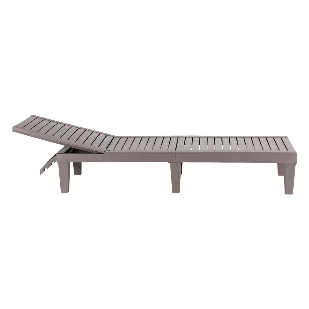Gardeon Sun Lounge Adjustable Recliner Patio Outdoor Furniture Lightweight Grey-Furniture > Outdoor > Outdoor Sofas &amp; Lounge Sets-PEROZ Accessories